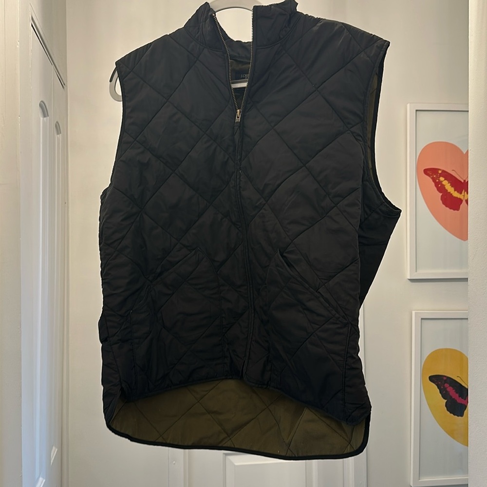 Black Quilted Mens Vest
